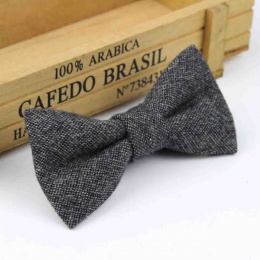 Boys Grey Tweed Wool Bow Tie with Adjustable Strap
